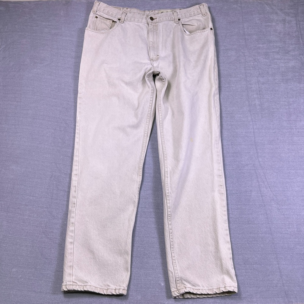 Eddie Bauer Casual Comfort High Rise Straight Jeans Mens 40L Off-White Cotton